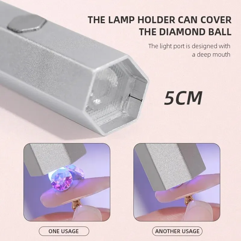 Mini Handheld UV Led Lamp For Nails Portable Rechargeable Nail Dryer For Curing Gel Polish With Display Manicure Machine 6
