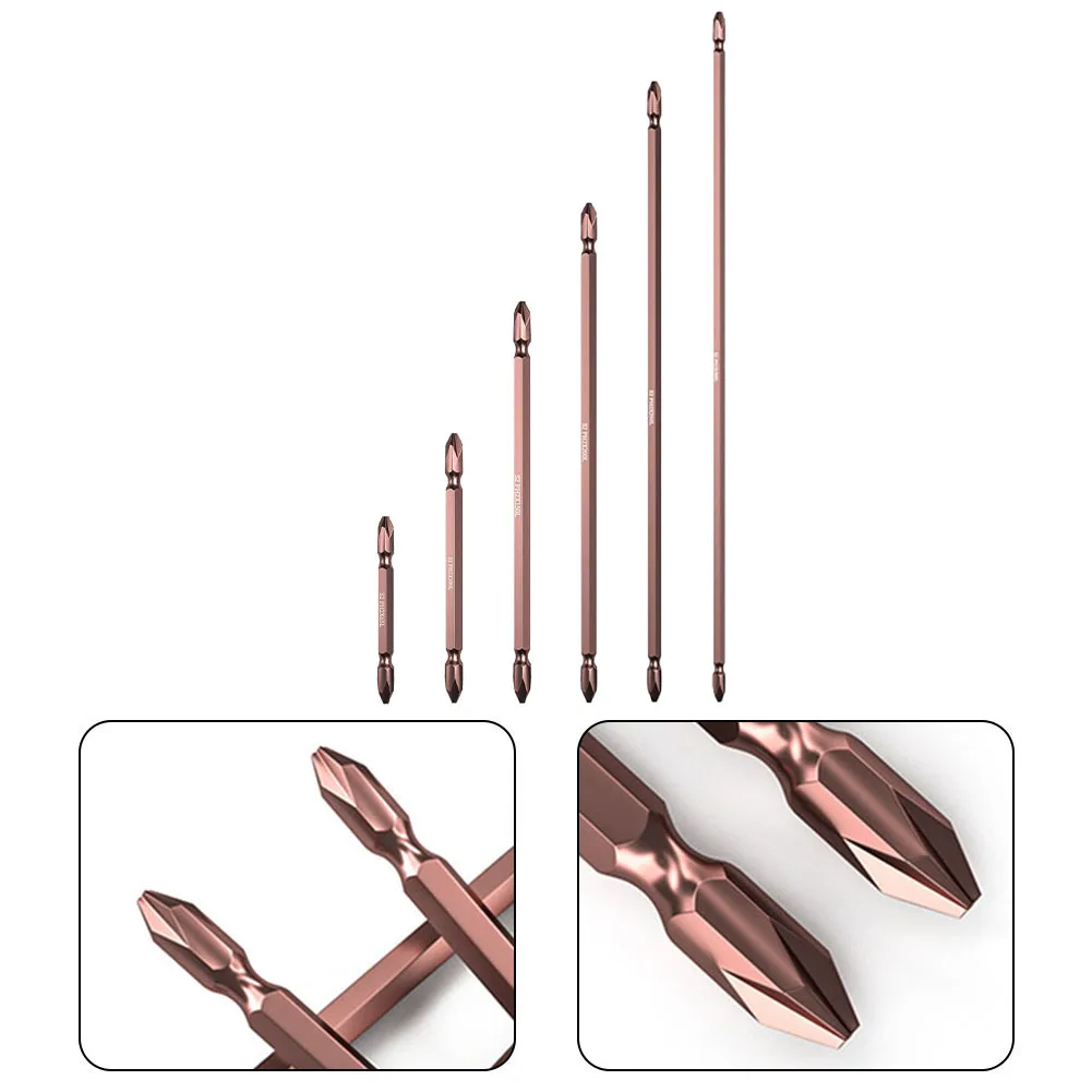 

Ph2 Magnetic Screwdriver Bit Antislip Electric Impact Cross Double Ended Screwdriver Bits Set Quick Release 1/4" Hex Shank