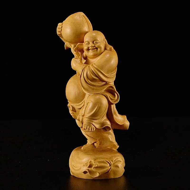 

Maitreya Laugh Buddha Happy Buddha Wood Carving Solid Wood Crafts Home Decor Feng Shui Ornaments