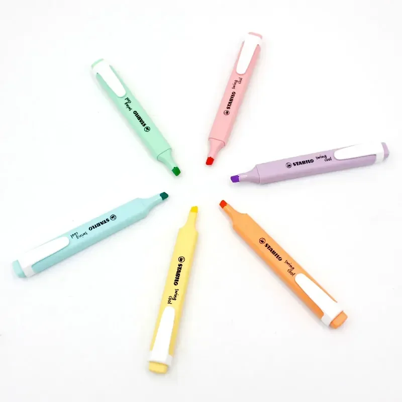 1Pcs STABILO 275 Highlighters Pastel Markers Swan Swing 6 Colors Single Text Focus Marker Pens for School Office Highlighter Pen Marker Pen Highlighter Marker