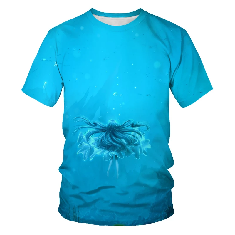 2024 Diver Printed T-shirt Diving Fish Men Women Casual