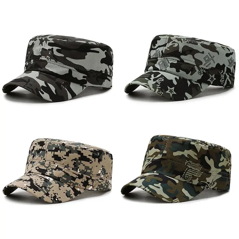 

Camouflage Baseball Cap Hat Men Women Tactical Flat Cap Hat Outdoor Sports Camping Hiking Sun Hat Hunting Sun Cap Sunscreen