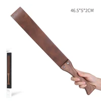 46.5CM Genuine Leather Horse Whip Handmade Walnut wood Handle,Horse Training Crop Equestrian Riding bat Submissive for Horse 1