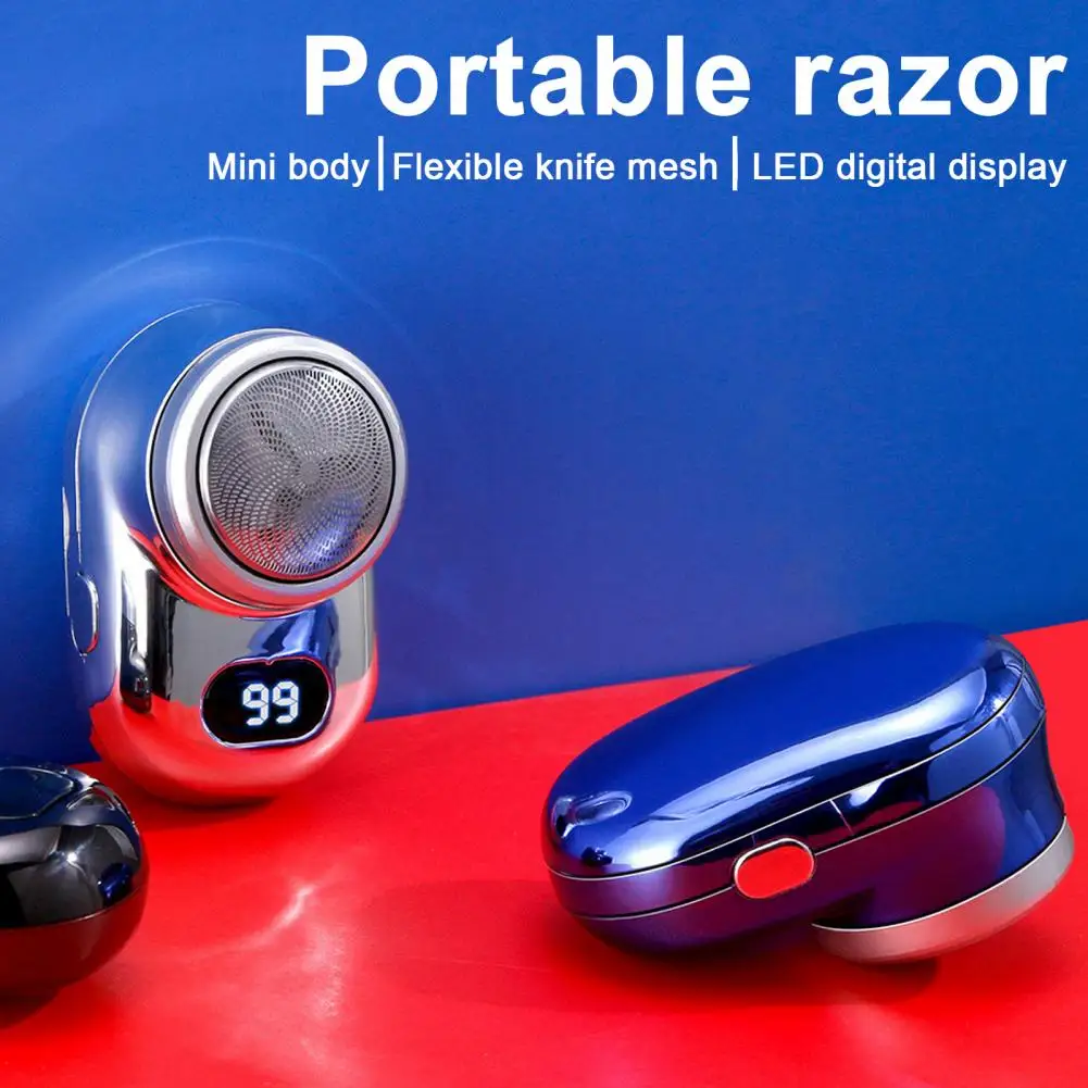 남성용 충전식 전기 면도기, 방수 C 타입, 휴대용 미니 여행용 면도기