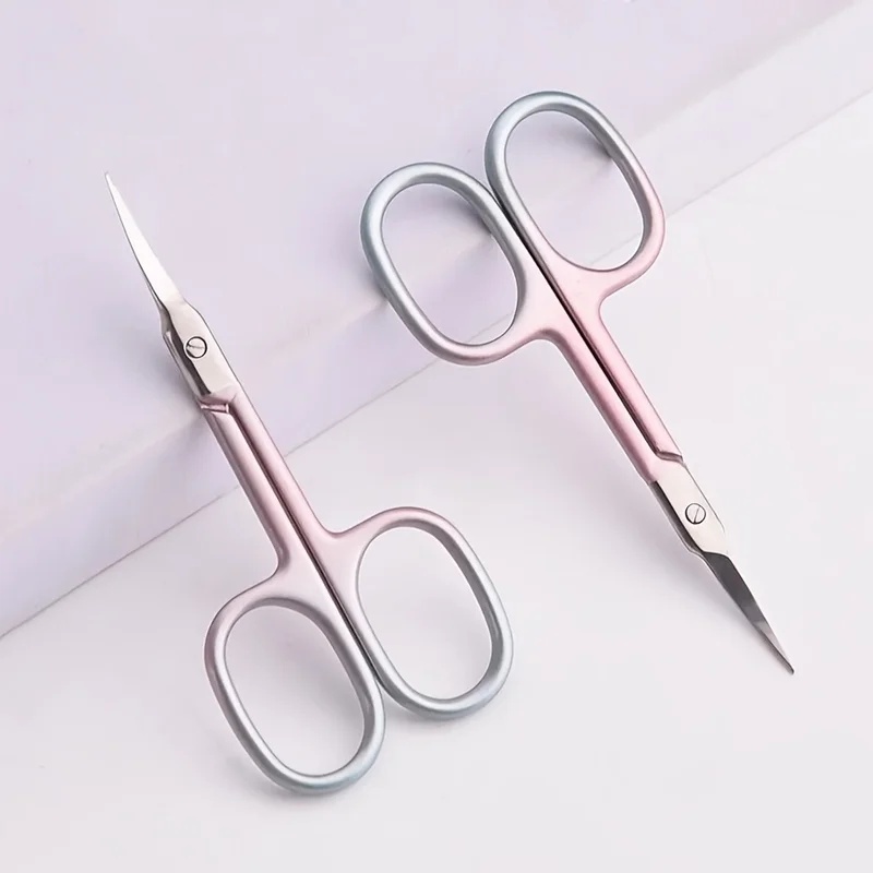 Coral Pink Hypoallergenic Cuticle Scissors for Women Ambidextrous Makeup Tool, Gentle Nail Care, Professional Trimming