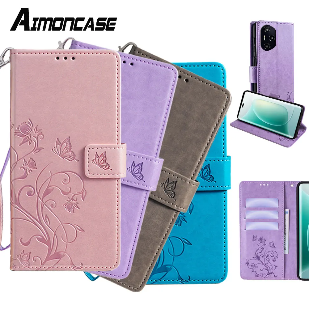 Embossed Solid Color Leather Flip Wallet Phone Case