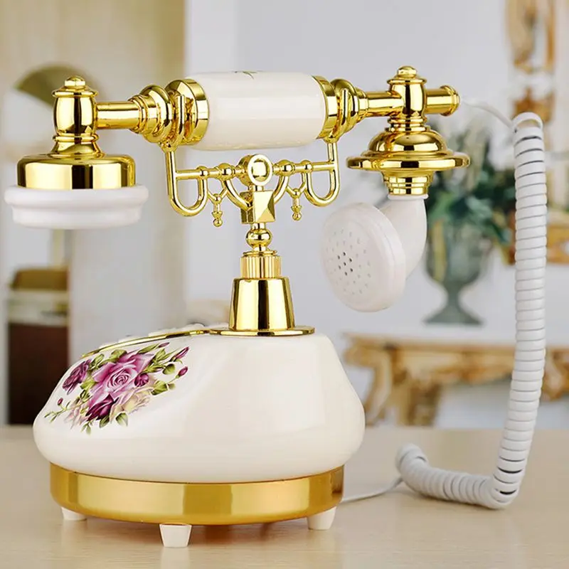 Telefone Fixo Cerâmico com Identificação do Chamador Telefone Antigo com Luz de Fundo da Tela Azul Toque Eletrônico para Casa e Escritório - Imagem 5