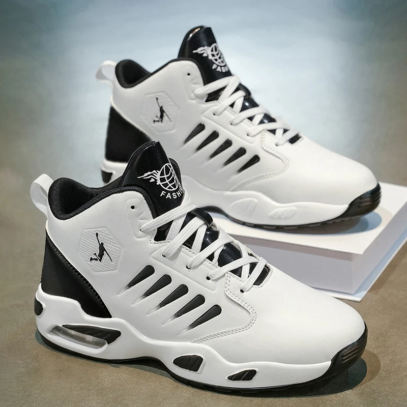 Men's Basketball Shoes - Comfortable Athletic Casual Shoes with Cushioned Rubber Soles, Lace-Up Design Suitable for Gym, Basketball, Jogging - All-Season Performance Shoes, Lightweight for Everyday Wear, Wear-Resistant and Durable