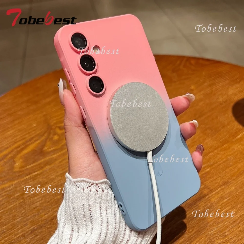 Magsafe-Compatible Magnetic Gradient Silicone Phone Case