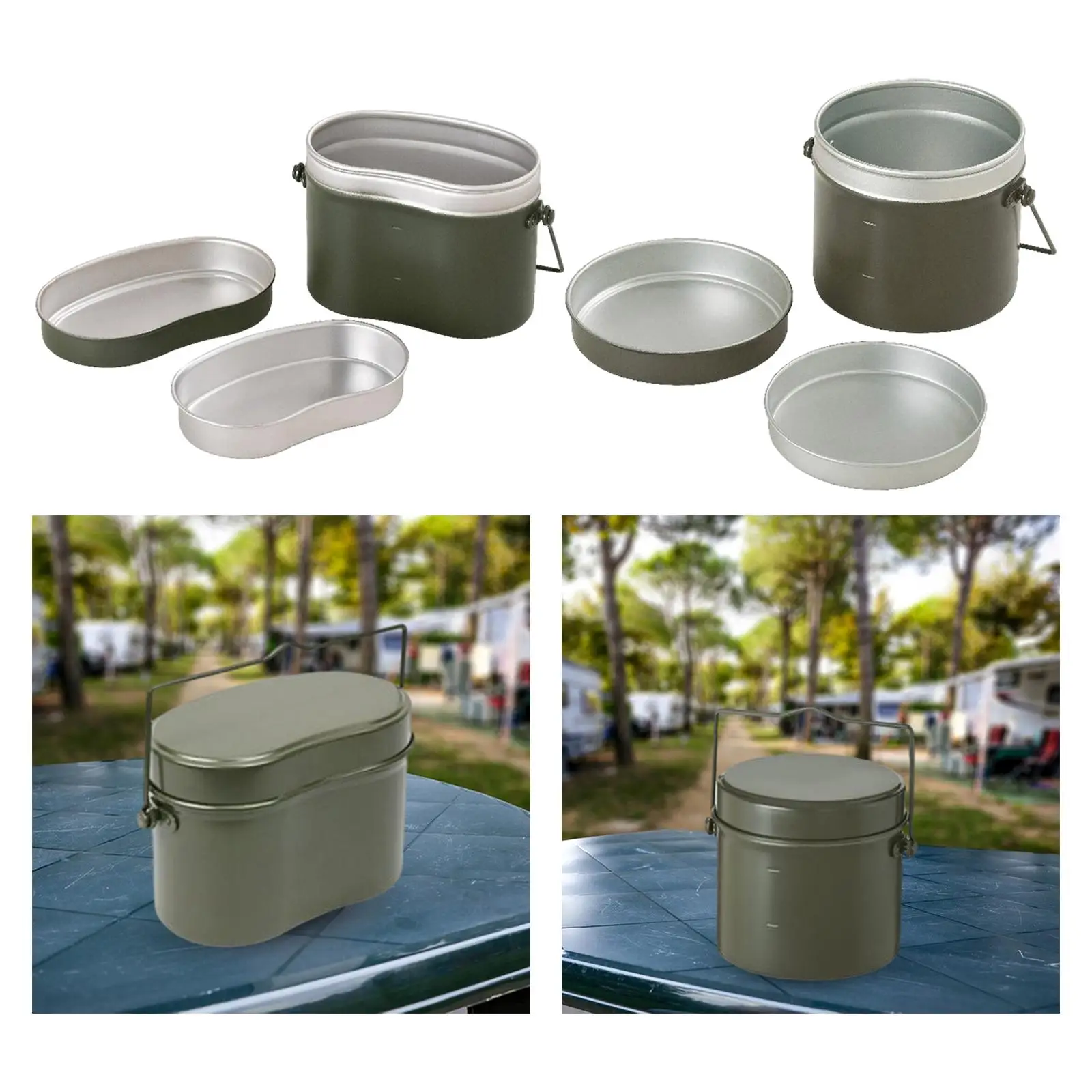 Lunch Box Aluminum Mess Tin Portable Cookware for Camping Backpacking Hiking