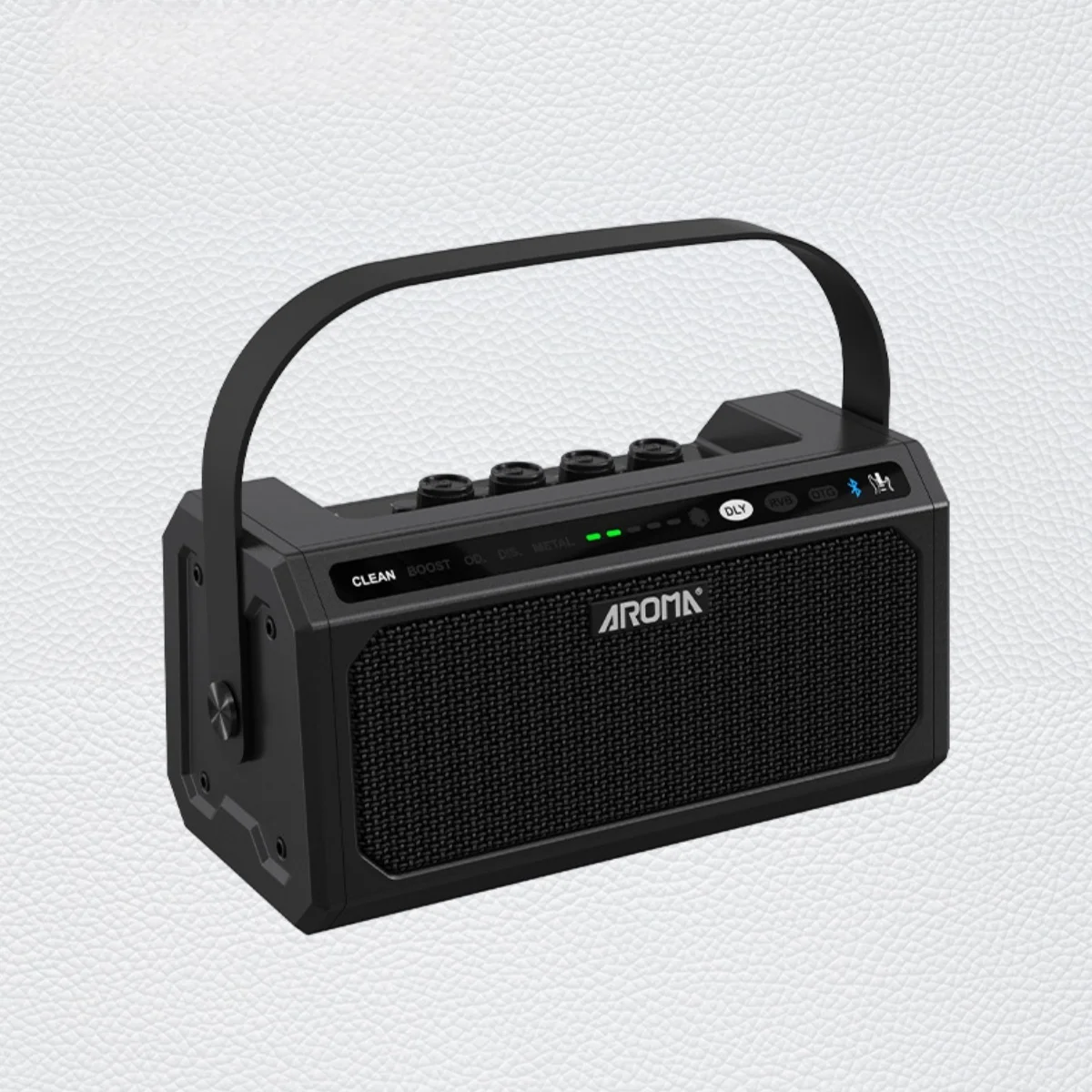 Electric Guitar Practice Amp Aroma TG-08 10W Bluetooth 5.3/5-Channel Reverb/Delay Effects 20 Drum Rhythms / 5.5H Working