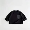 Trendy Striped Tshirt Fashion New Versatile Casual Loose Round Neck Tees New Design Long Sleeve Solid Color Tops 4