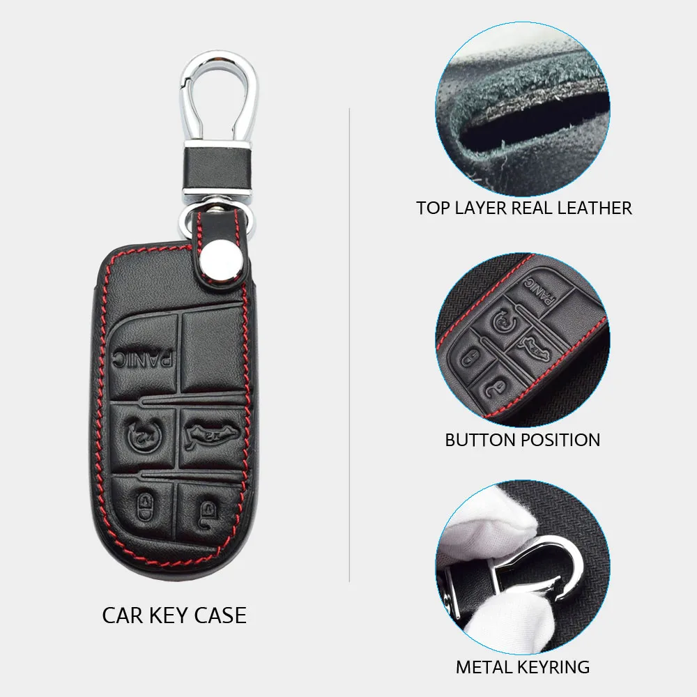 가죽 자동차 키 케이스 원격 제어 보호기 커버 키 체인 Fiat Toro Freemont Dodge Charger Challenger Jeep Grand Cherokee