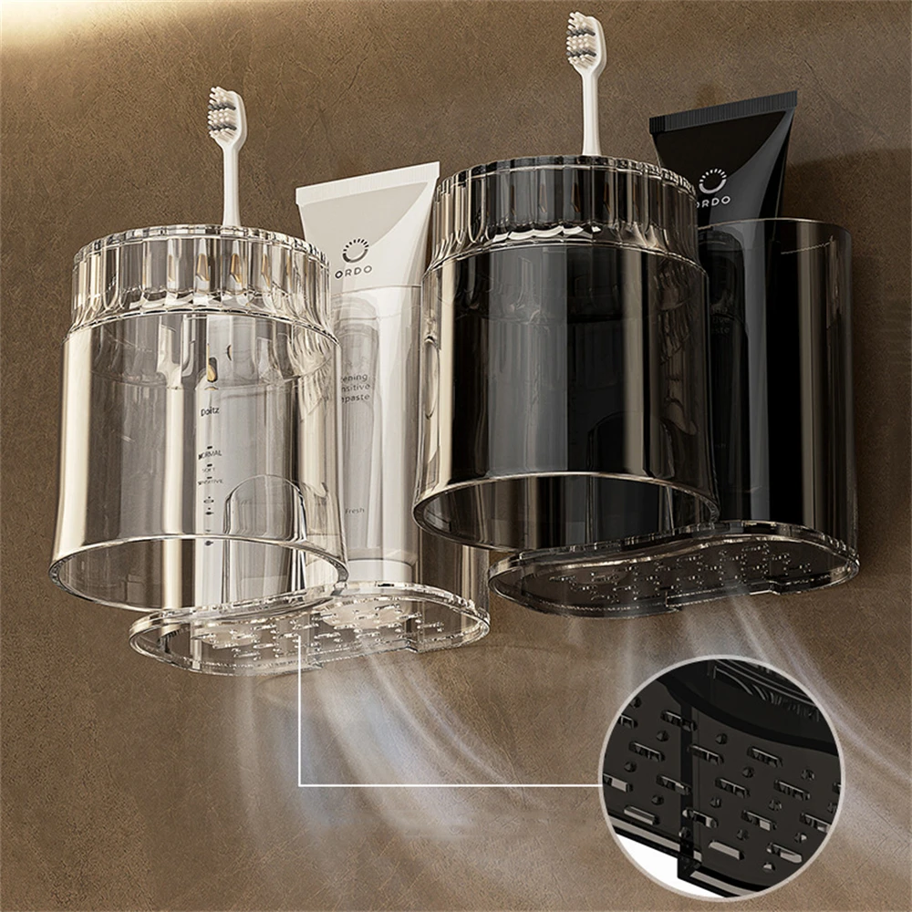 Portaspazzolino da parete con bicchiere per risciacquo bagno_voghion.com