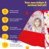 Kids Ball Pit Play Tent,100 Ball Pit Balls Included,Use as a Ball Pit or As an Indoor/Outdoor Play Tent,Christmas Gifts for Kids 6