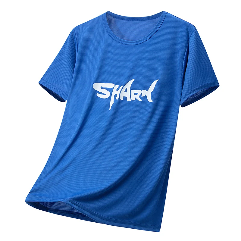4/1 Pack Summer Men's Plaid Shark Letter Short Sleeve Casual Fashion Sports T-shirt Plus Size Loose Fitness Running Joker Top