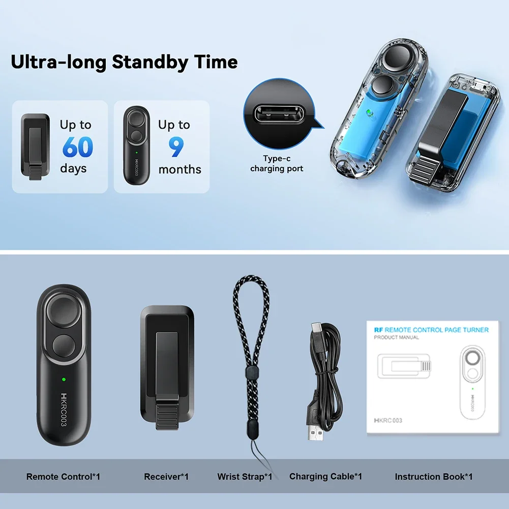 Remote Control Page Turner for Kindle Paperwhite Oasis Kobo EReaders Phone Camera Video Record Remote Triggers Camera Camcorder