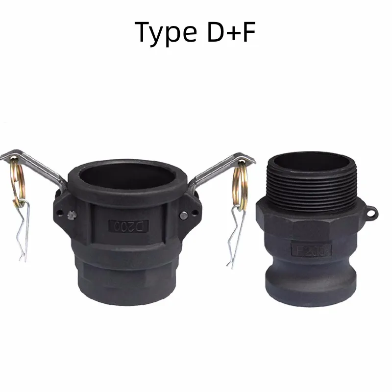 

DN15 To DN50 PP Camlock Coupling Plastic Fitting Adapter MPT FPT Barb Quick Disconnect Combination Set Type B+A DC+E D+F D+A