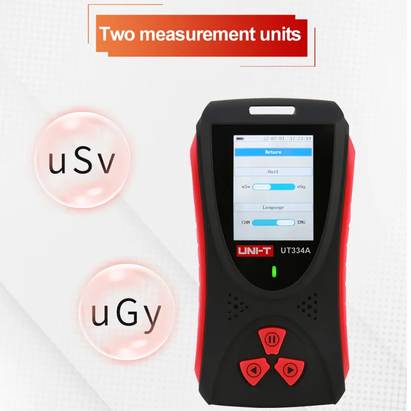 Radiation Detector Geiger Counter UNI-T Radiation Dose Tester UT334A Dosimeter Geiger Counter X-ray Beta Gamma Detector Radiometer Audible Alarm