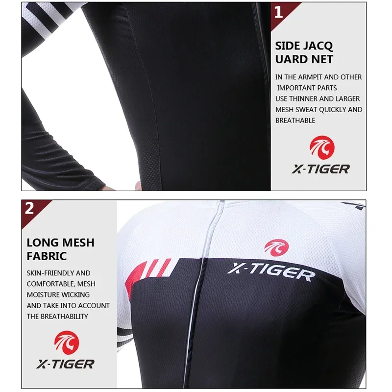 X-TIGER Cycling Jersey Men Long Sleeve MTB Bicycle Cycling Clothing Mountain Bike Sportswear Breathable MTB Shirts Basic Series