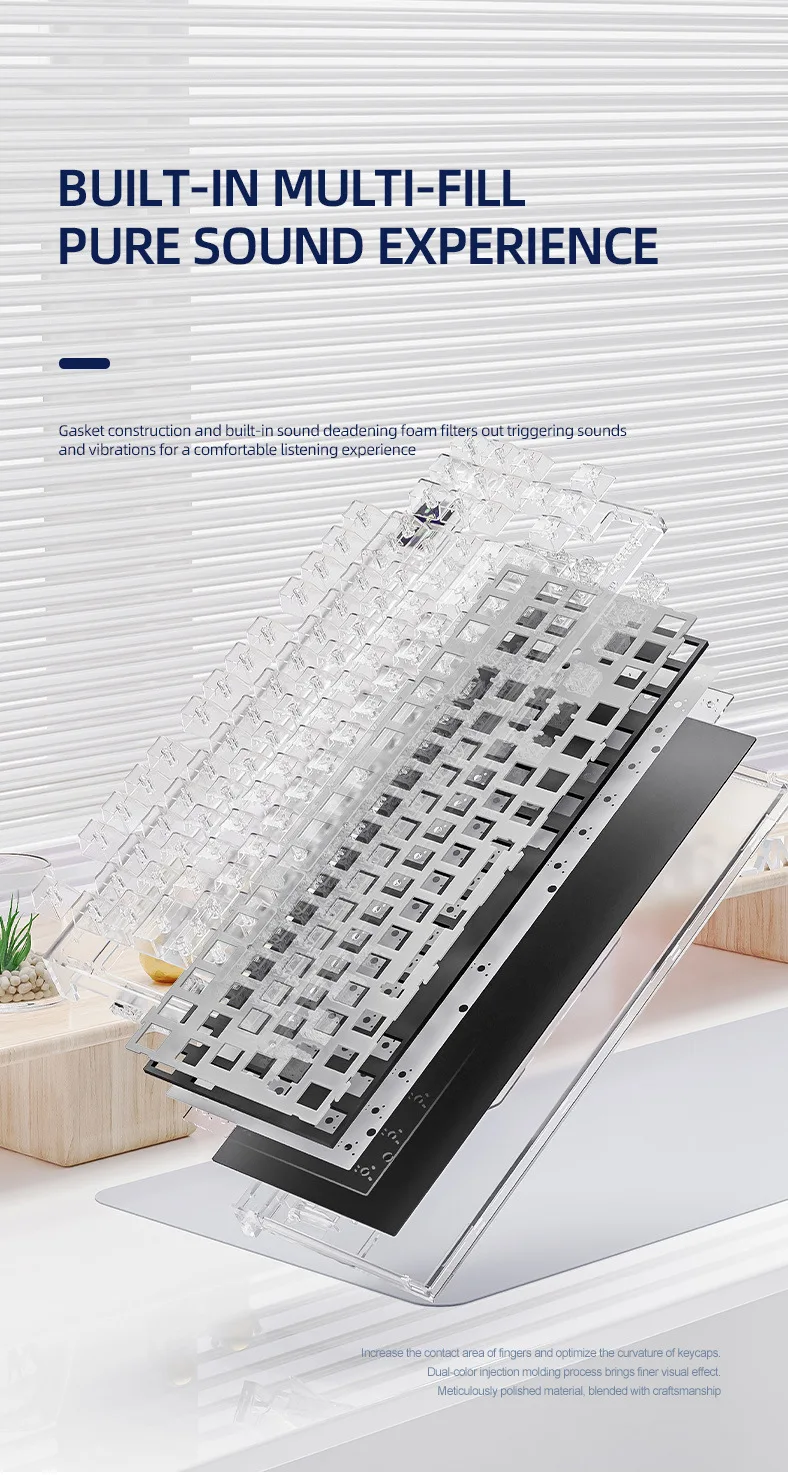Wireless 87-key RGB keyboard close-up
