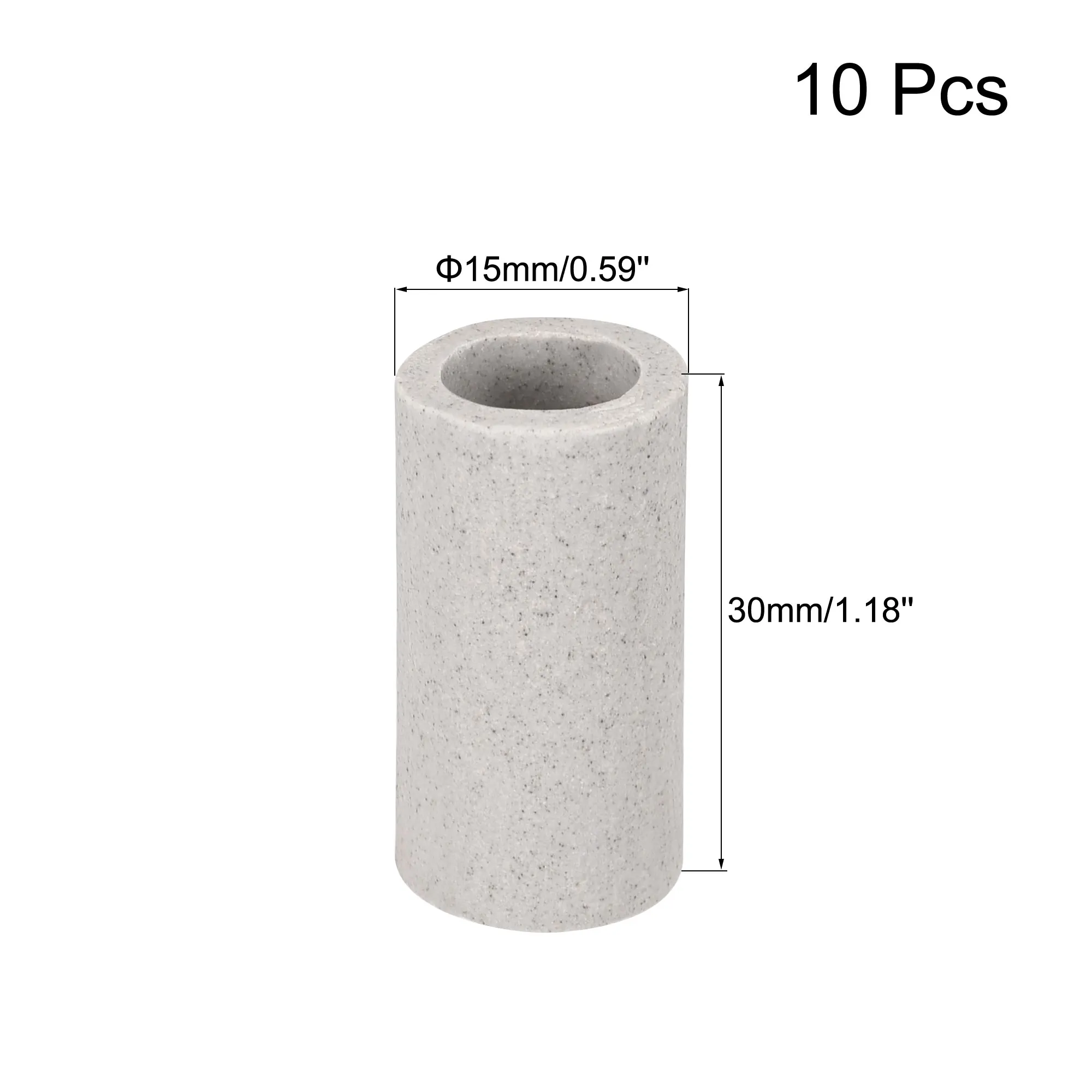 10mm Dia Ceramic Tube Insulated Electronic Wire Bundle Heat Insulation Protection Single Bore Insulating Pipe 30mm long 5/10Pcs ceramic insulation tube