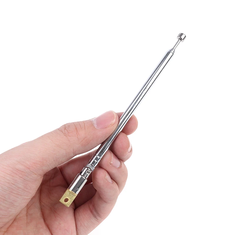 

1Pc 37cm 5 Section Telescopic Stainless Steel AM FM Radio Universal Antenna