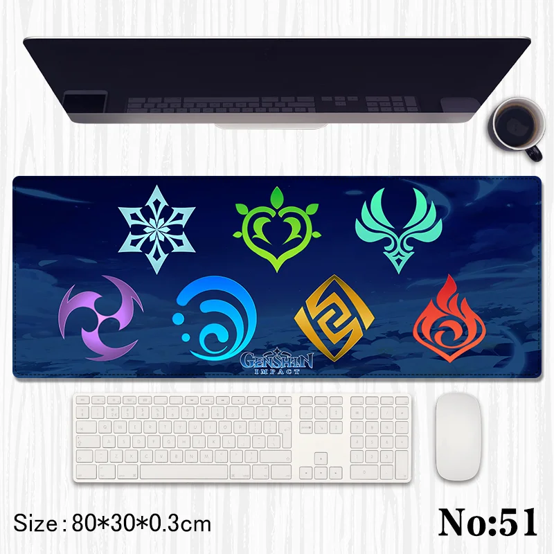 

Anime Genshin Impact Mouse Pad Stylish and Simple Anti-slip Large Desk Mat Mouse Pad Cute Things for Girls