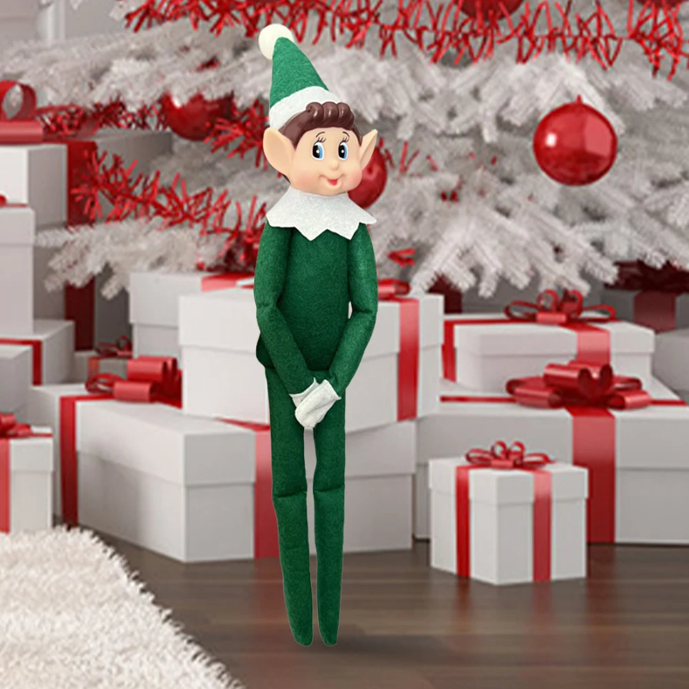 Happy Christmas Cute Elf Doll Plush Toys Pendant Xmas Tree Ornament Gift Happy New Year Novelty Naughty Boy Ghost Elf Doll christmas decorations assembled toys elf car pendant