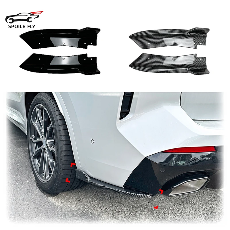 

2022 To Up For BMW X3 G01 LCI M Sport Rear Bumper Splitter Canards Side Spoiler Diffuser Body Kit Cover Sticker ABS Glossy Black