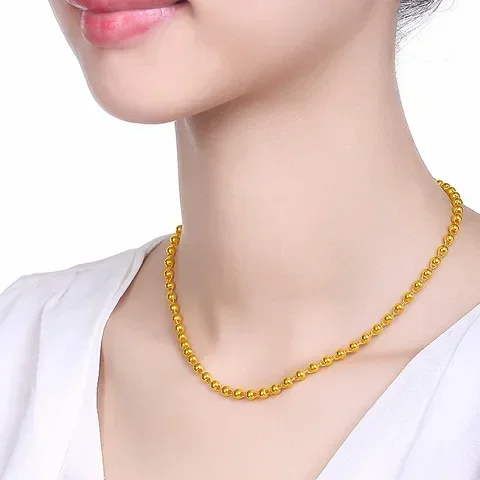 999 진짜 금 목걸이, 24 k 남녀공용, 솔리드 볼 체인, 골드 목걸이, 우월한 보스 체인, 행운의 가게