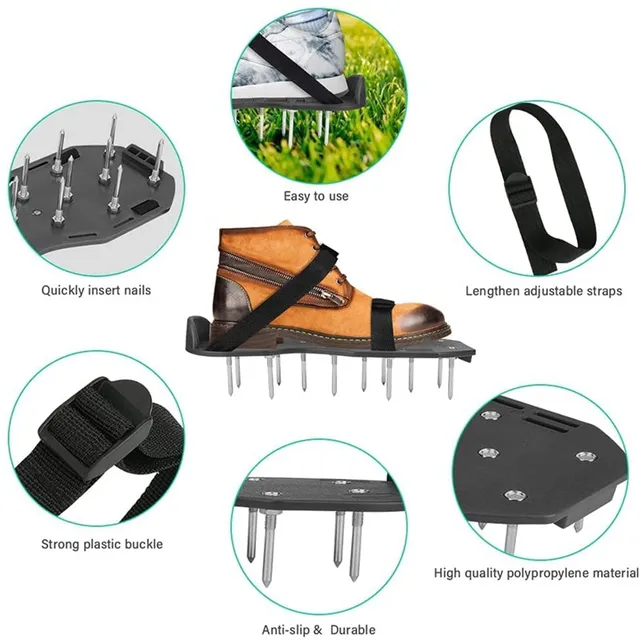 Gyepen Levegős Cipő Fű Tüskés Kertészkedés Séta Revitalizáló Gyep Levegőztető Szandál Kultivátor Kerti Köröm Szerszám - Image 3