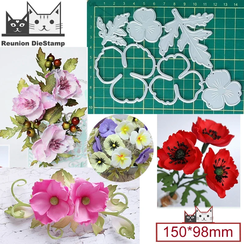 Flowers and Leaves Foliage Metal Cutting Dies for DIY Scrapbooking Album Decorative Crafts Embossing Paper Cards Making 2022 New