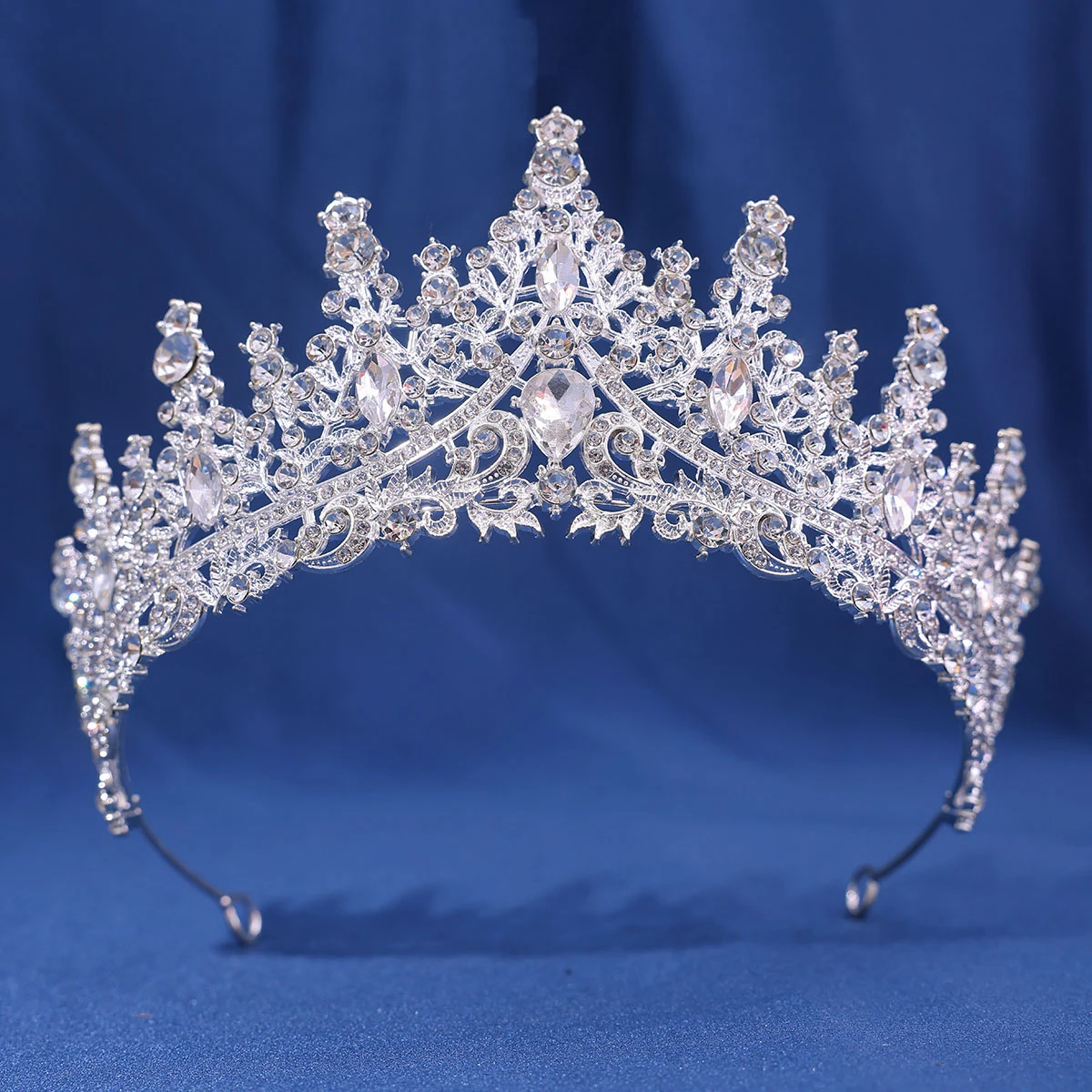 Luxuriöse mehrfarbige Kristall-Strass-Hochzeitskrone, barocke schwarze Tiaras, Prinzessin, Königin, Diadem, Haarschmuck für Frauen, Schmuck – Detail 1