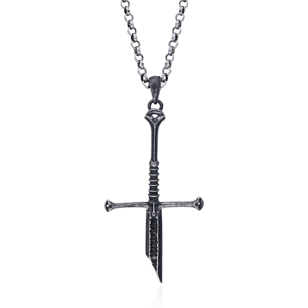 Catuni Broken Sword Lord Halskette, die Ringe, Power Flame of the West, Filmanhänger, Modeschmuck, Accessoire, Geschenk für Fans, Männer – Detail 1