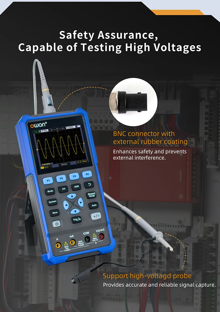40MHz 70MHz Single Channel Simple 3-in-1 Handheld Digital Oscilloscope 250Msa/s+