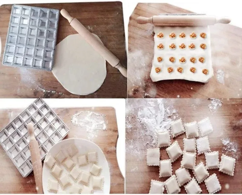 S6a96e561f9ee4ad0afeaea8d880df8dbk Ravioli Maker Mold and Cutter Round Square Triangle Ravioli Molds Pasta Pie Dumpling Making Tools Fast Press 10-37 Ravioli