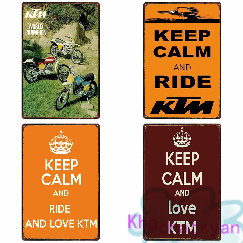 Motorcycle Show Pictures Metal Iron Vinatge Painting Tin Sign Ktm Keep Calm Ride Posters Wall Art Photo Home For Room Decoration | Дом и сад