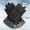 Winter Glove Windproof Warm Leather Glove Waterproof Touchscreen Anti Slip Cashmere Lining Cycling Running Ski Full Finger Glove 3