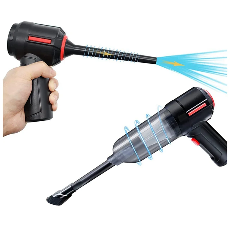 Compressed Air Duster & Mini Vacuum Keyboard Cleaner 3-In-1, Portable Electric Air Can, Cordless Computer Cleaning Kit 4