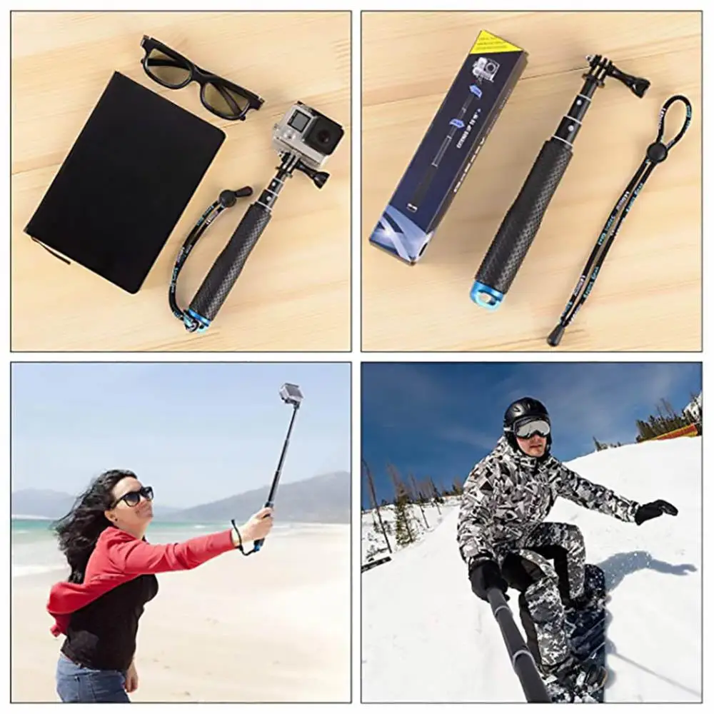 Elescoping Pole With Non-slip Rubber Handle Lightweight Portable Adjustable Scalable For 10 9 8 7 6 5 4 3 48cm