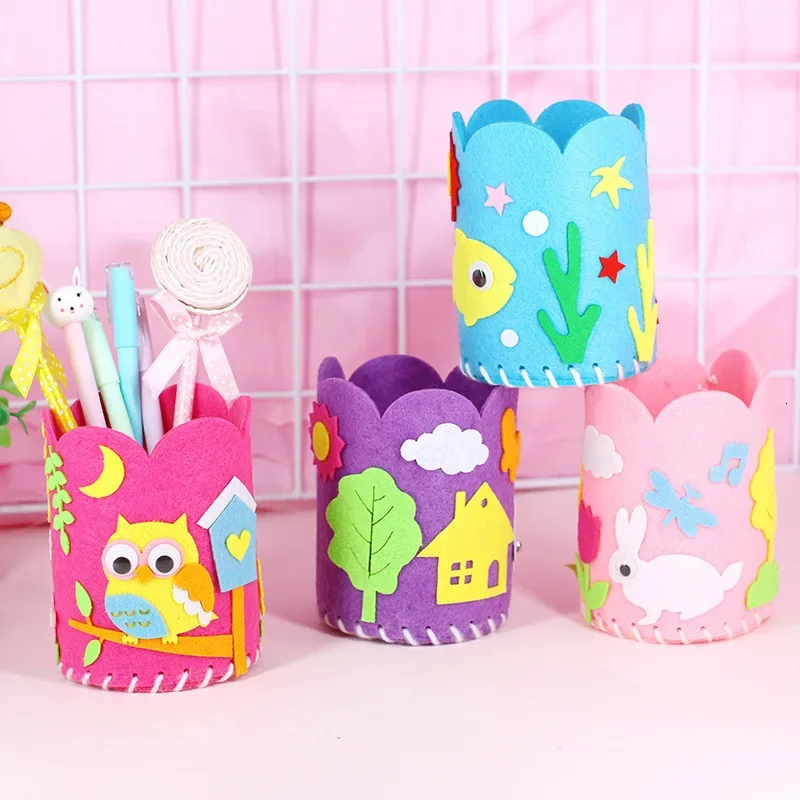 

Kids DIY Craft Pencil Holder Educational Toys For Children Creative Handwork Pen Container Arts And Crafts Toys Gifts