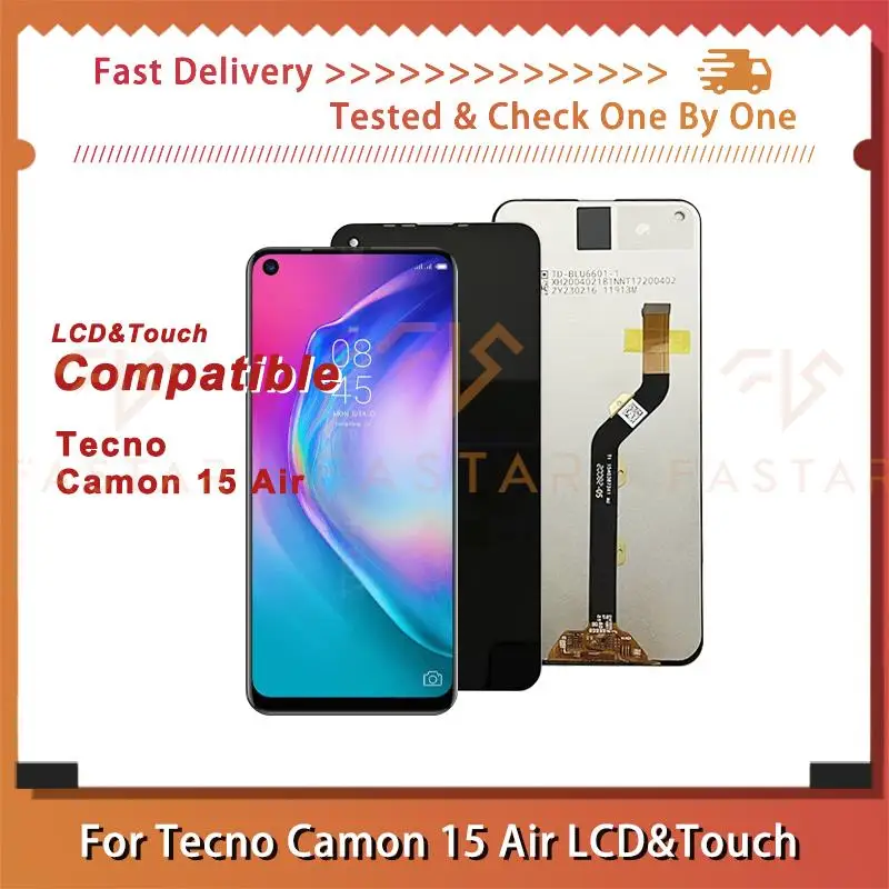 

6.6"Tested For Tecno Camon 15 Air LCD Display Touch Digitizer Assembly Replace Repair mobile phone Screen Camon 15Air lcd