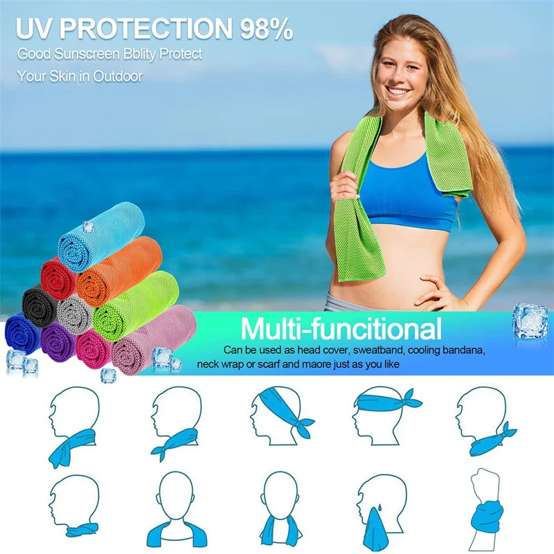 10PCSCooling Towel Workout Towel Ice for Neck, Microfiber Soft Breathable Chilly for Sports Yoga Gym Outdoor