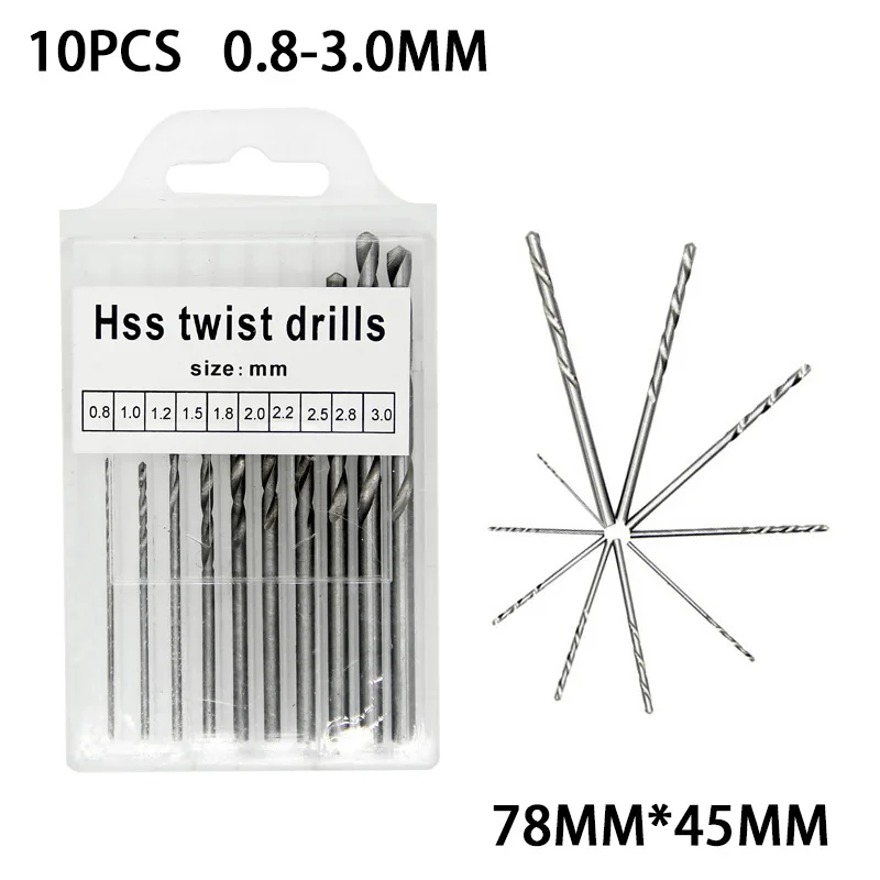 0.3-1.6mm Mini Hand Drill Bit Set High Speed Steel Twist Drill Bits Micro HSS Drill Bit set with Case Woodworking Drilling Tool