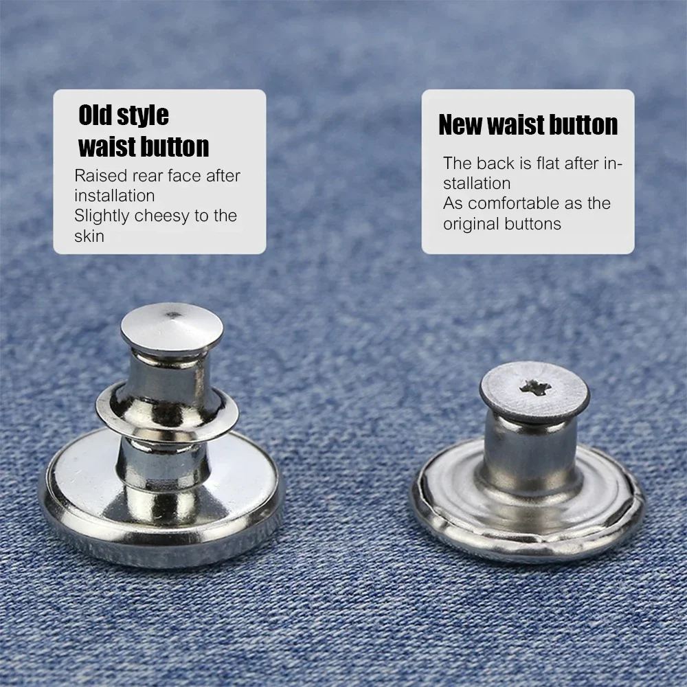 Bottoni di ricambio per pantaloni da avvitare, confezione da 20, bottoni per jeans in ottone 17 mm, color bronzo, bottoni per jeans da avvitare, per allargare o stringere la vita dei
