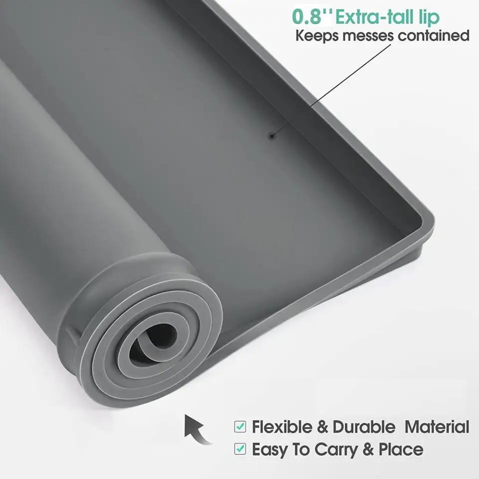 Tappetino Protettivo In Silicone Per Lavatrice E Asciugatrice – 60x60 Cm – Bordi Rialzati 2 Cm – Antiscivolo E Impermeabile - 2