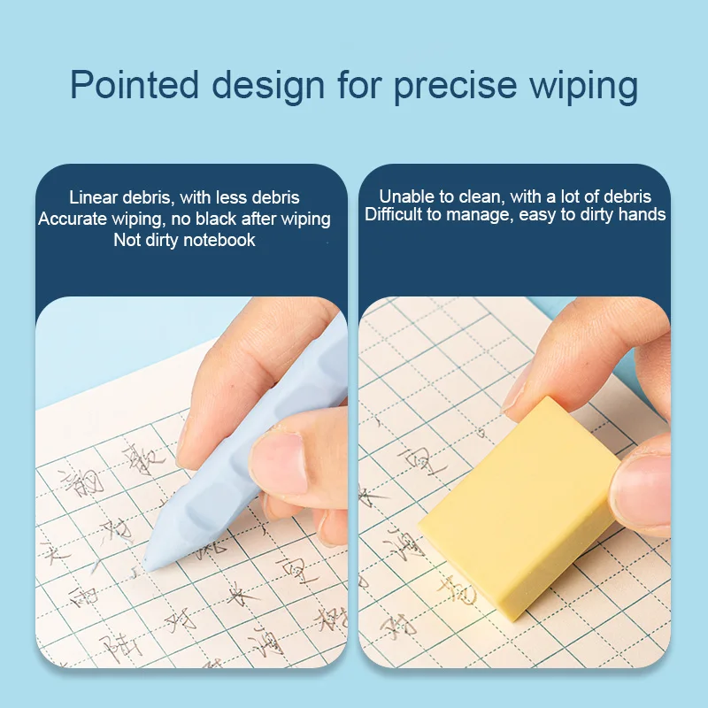 Deli Eraser 4Pcs Macaron Super Large Pen Shaped Hole Eraser Correction Grip Posture Kindergarten Wipe Clean School Stationery 6