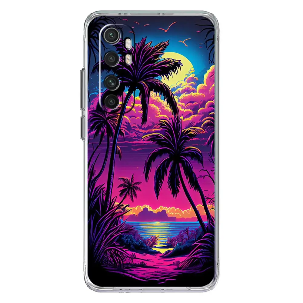 Clear TPU Phone Case with Coconut Tree Design