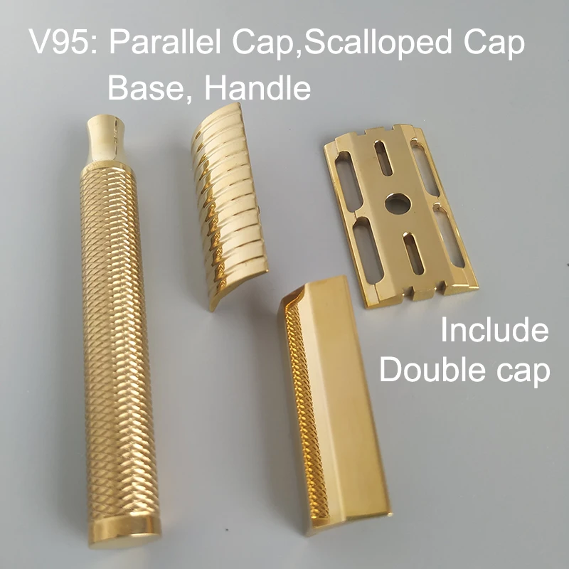 Dscosmetic CNC Brass safety razor V92 V95 Double cap 2